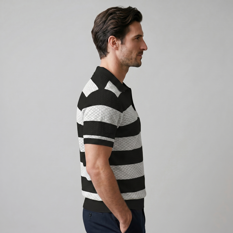 Herren Jacquard Strickpolo