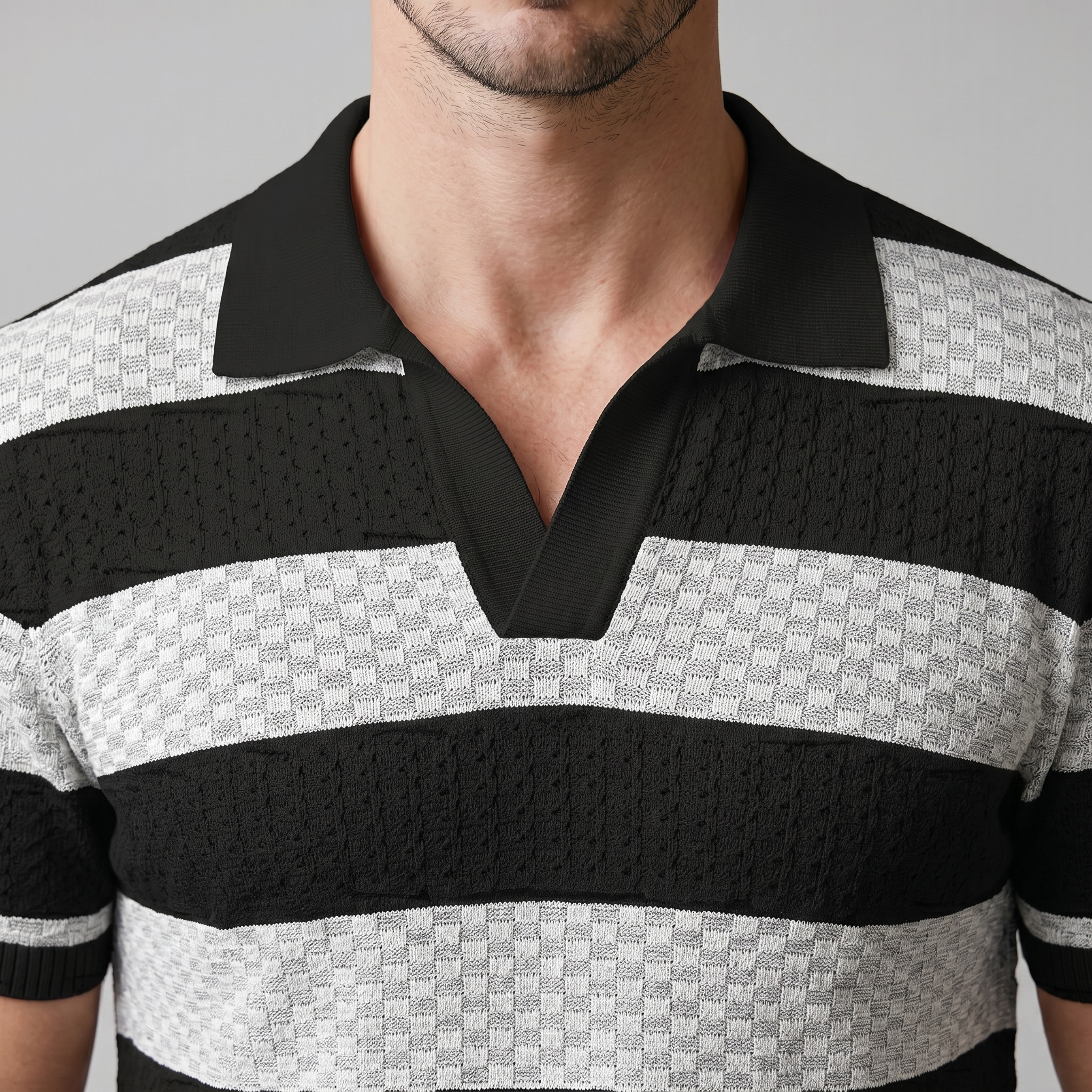 Herren Jacquard Strickpolo