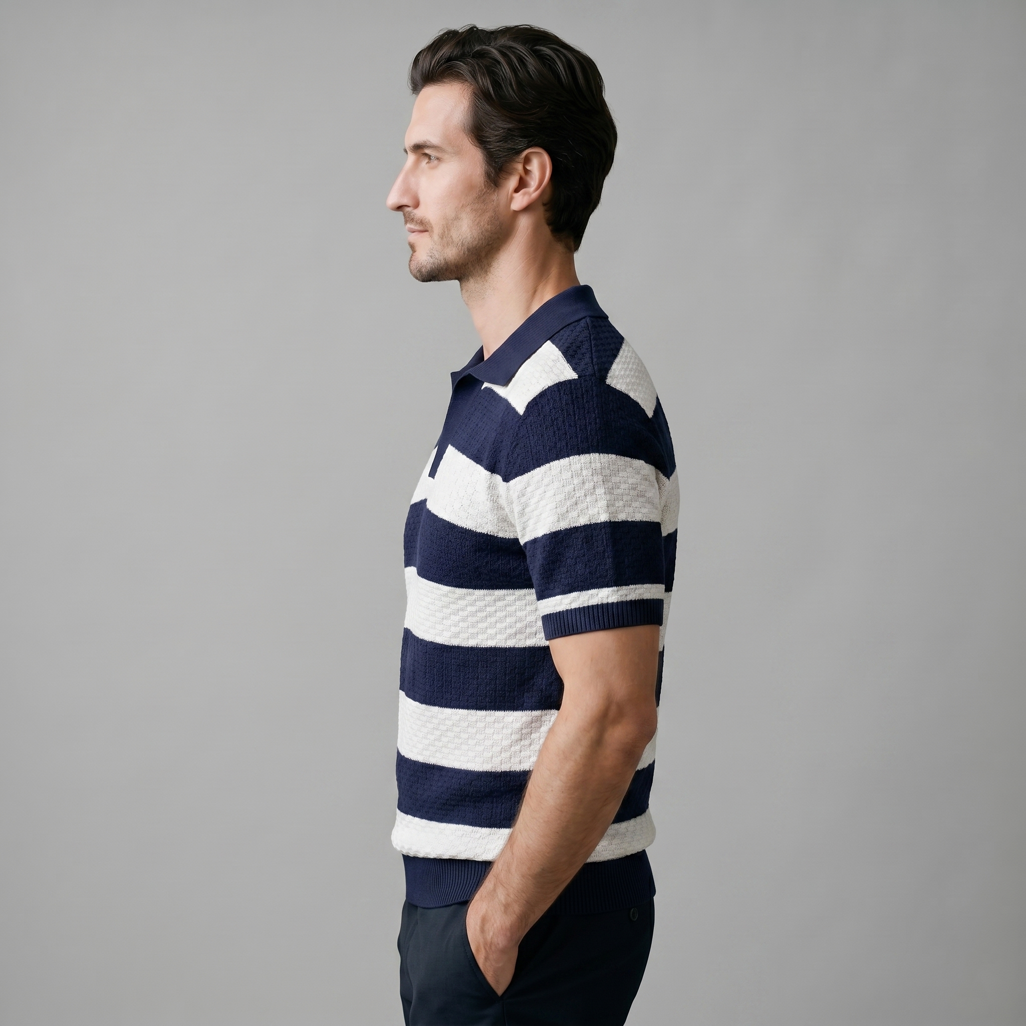 Herren Jacquard Strickpolo