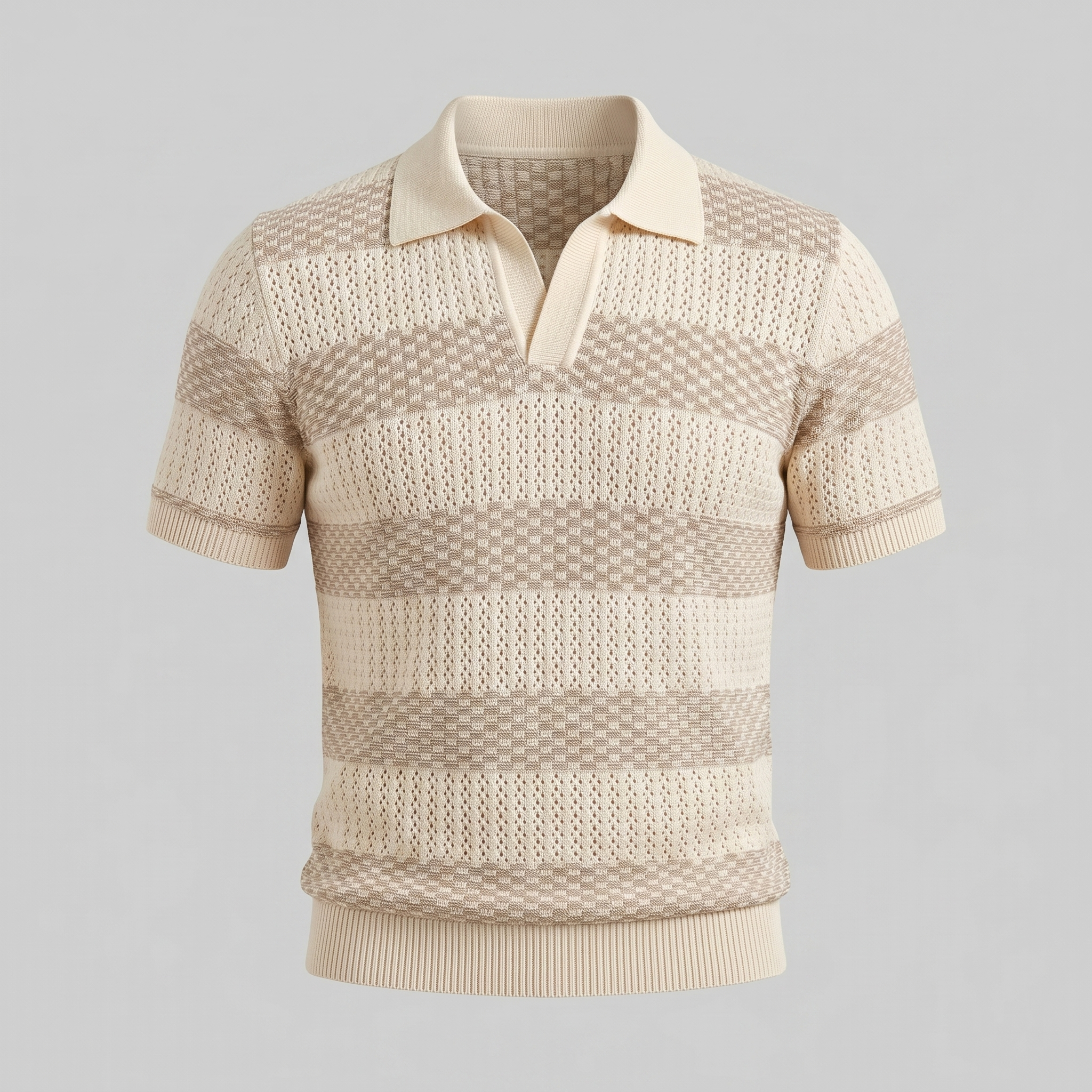 Herren Jacquard Strickpolo
