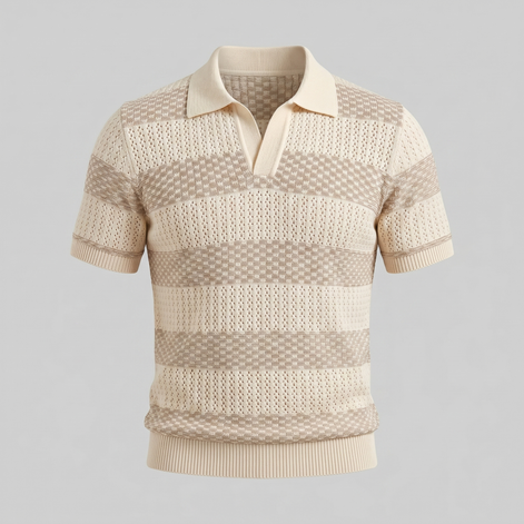 Herren Jacquard Strickpolo