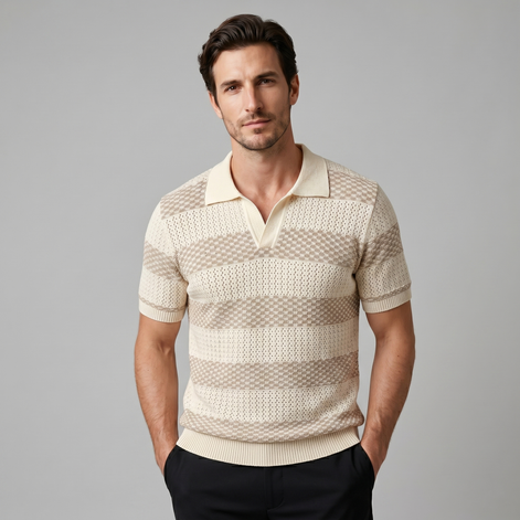 Herren Jacquard Strickpolo