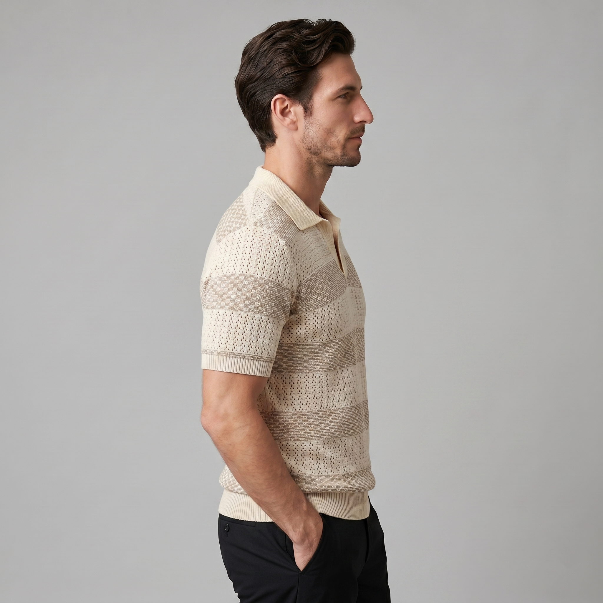 Herren Jacquard Strickpolo