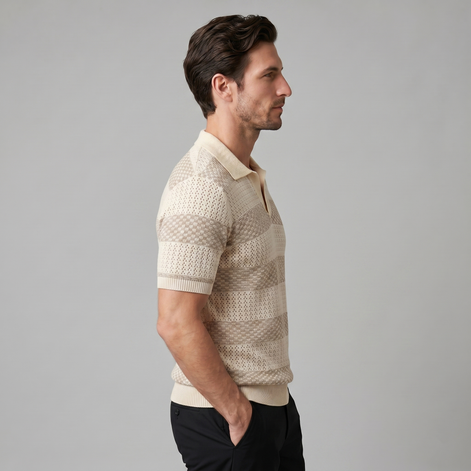 Herren Jacquard Strickpolo