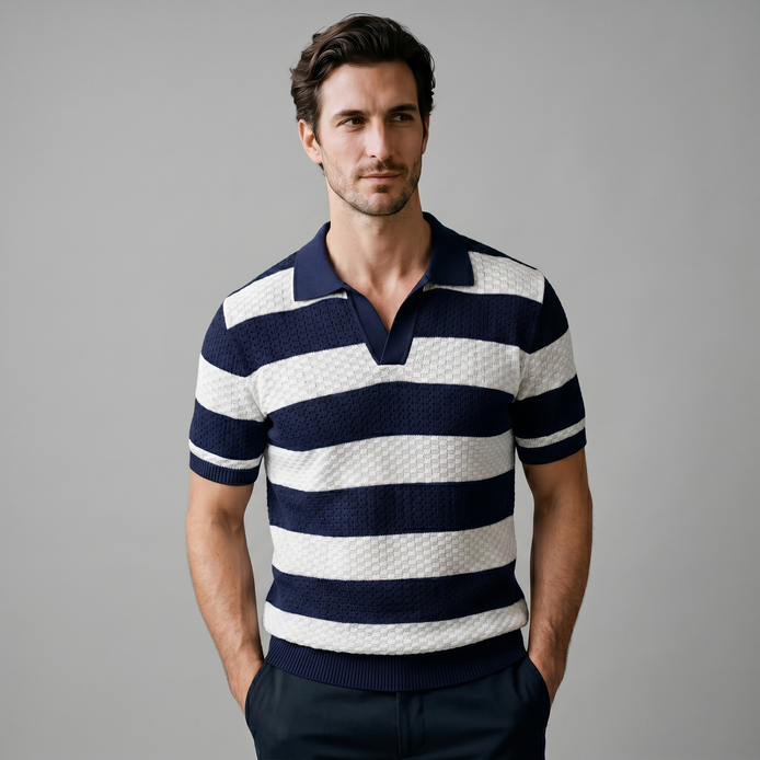 Herren Jacquard Strickpolo