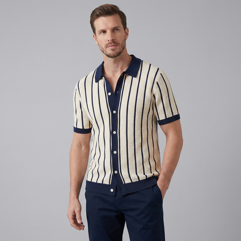 Herren Gestreiftes Button-Down Hemd