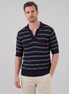 Herren Poloshirt Mit Gestreiftem Kabelstrick