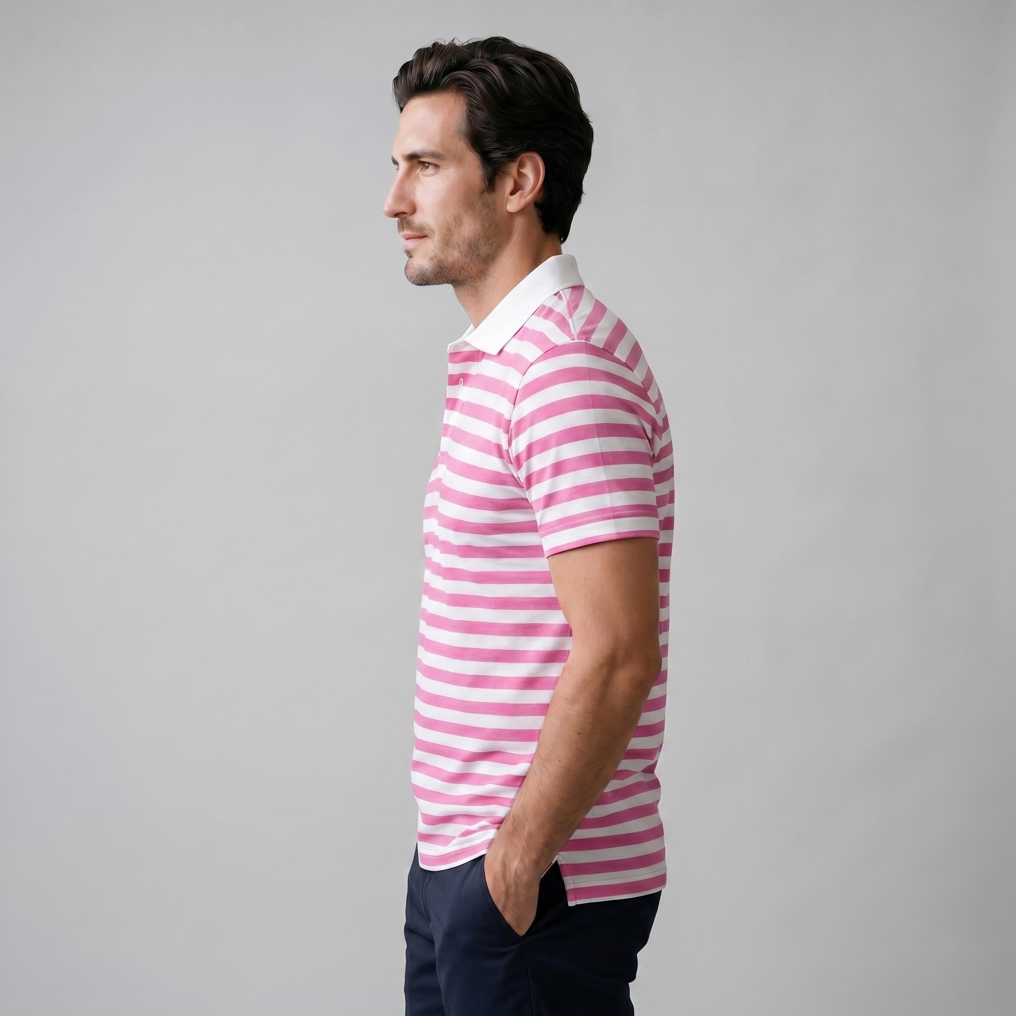 Herren Poloshirt Mit Streifen Kurzarm