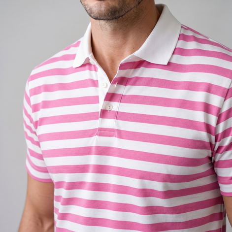 Herren Poloshirt Mit Streifen Kurzarm