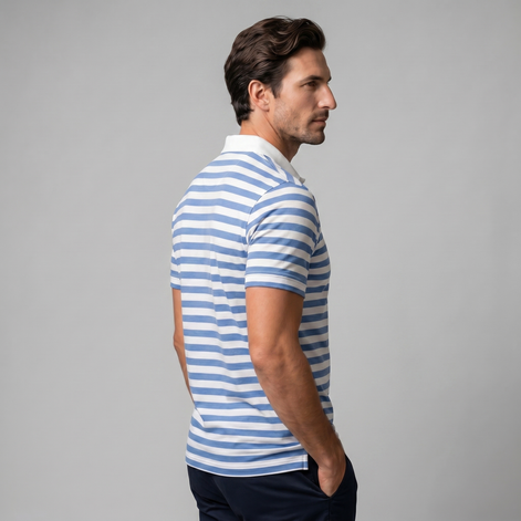 Herren Poloshirt Mit Streifen Kurzarm