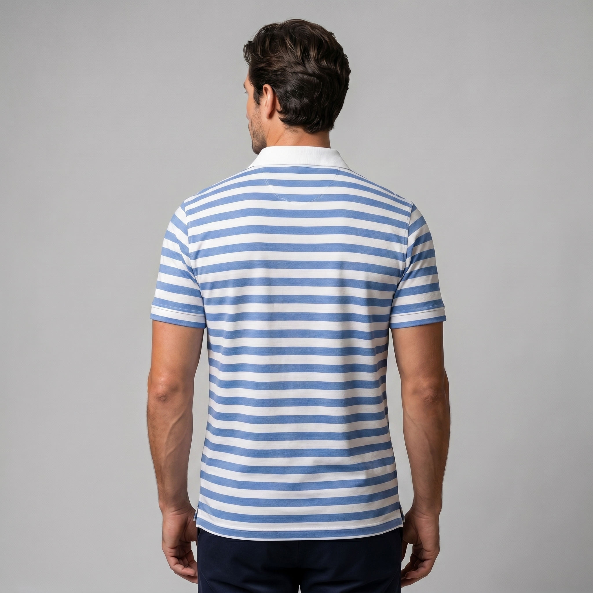 Herren Poloshirt Mit Streifen Kurzarm