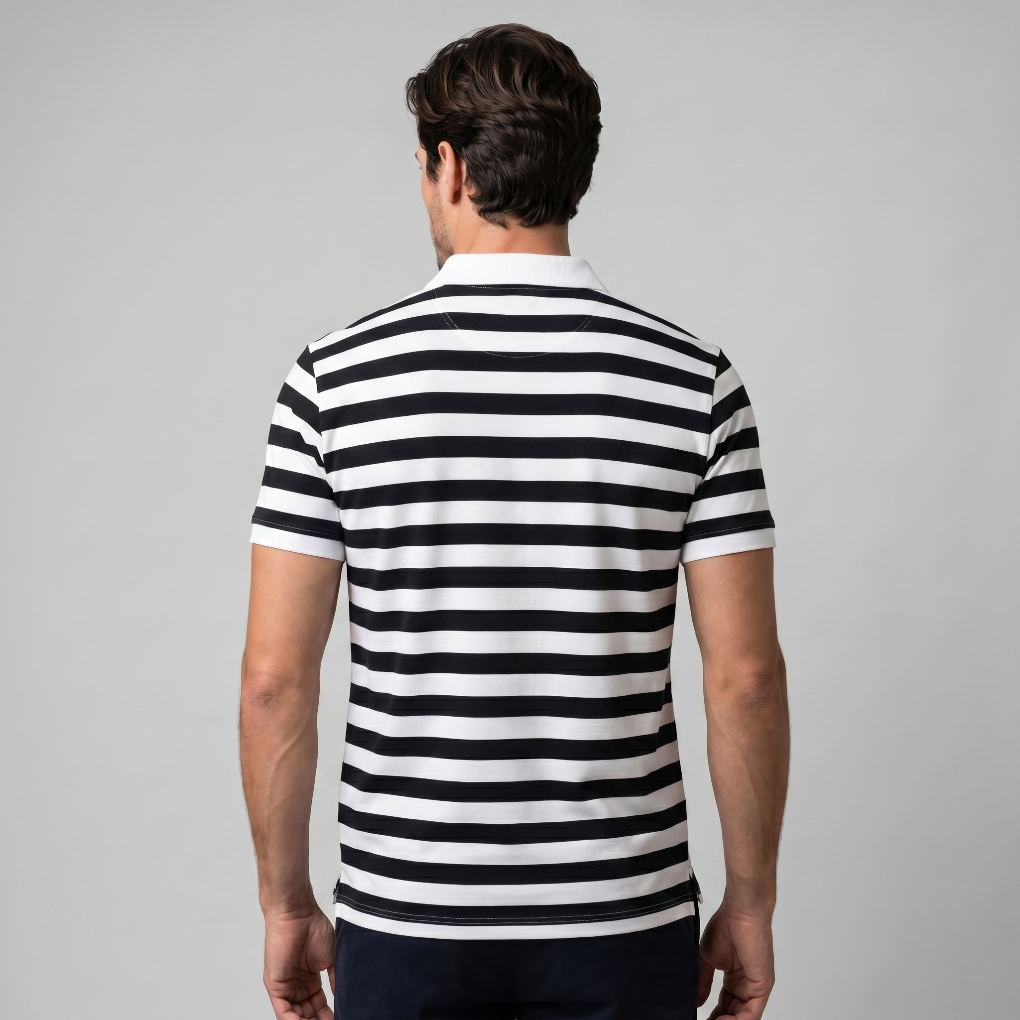 Herren Poloshirt Mit Streifen Kurzarm