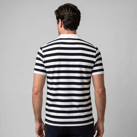 Herren Poloshirt Mit Streifen Kurzarm
