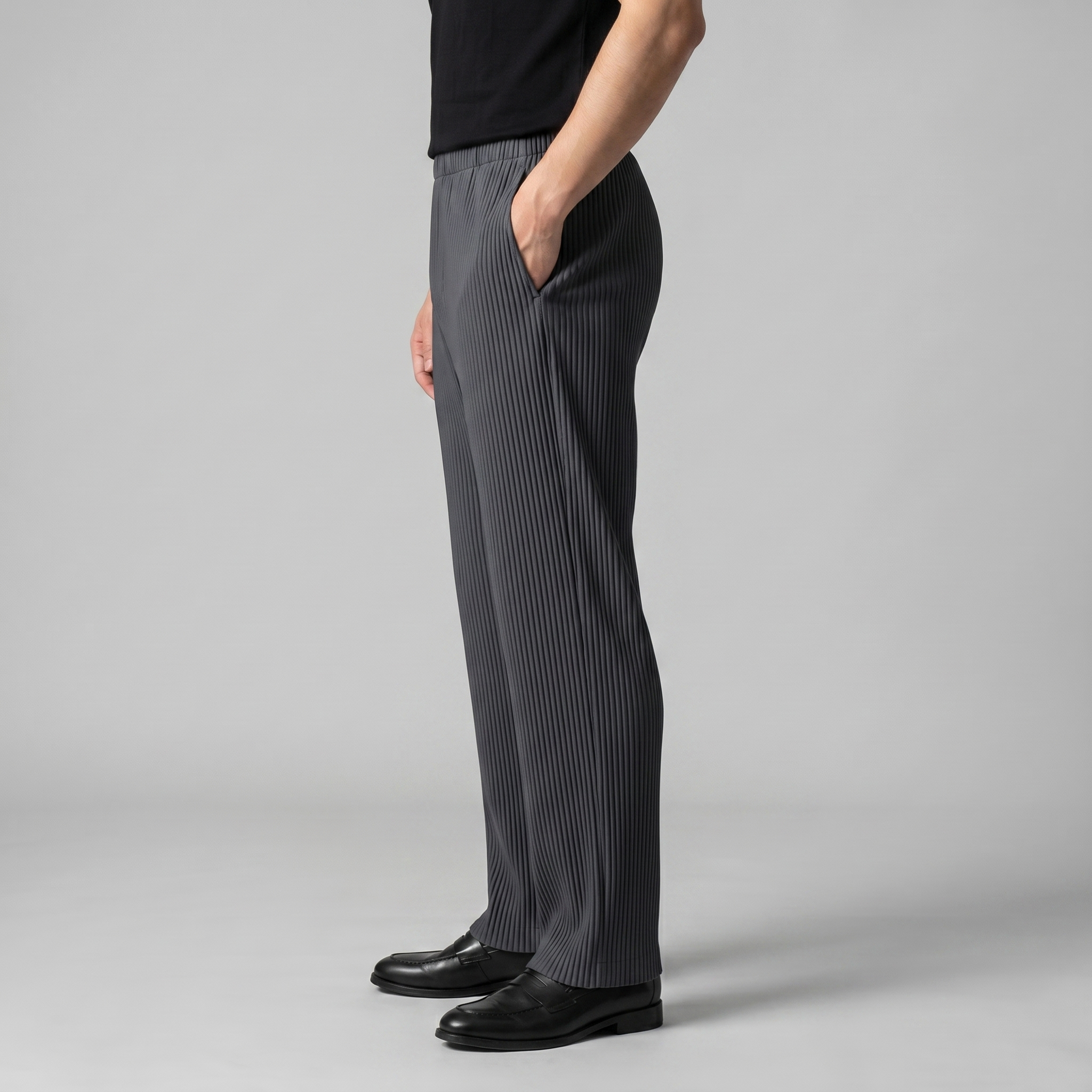 Herren Gestreifte Hose Mit Kordelzug Und Elastischem Bund