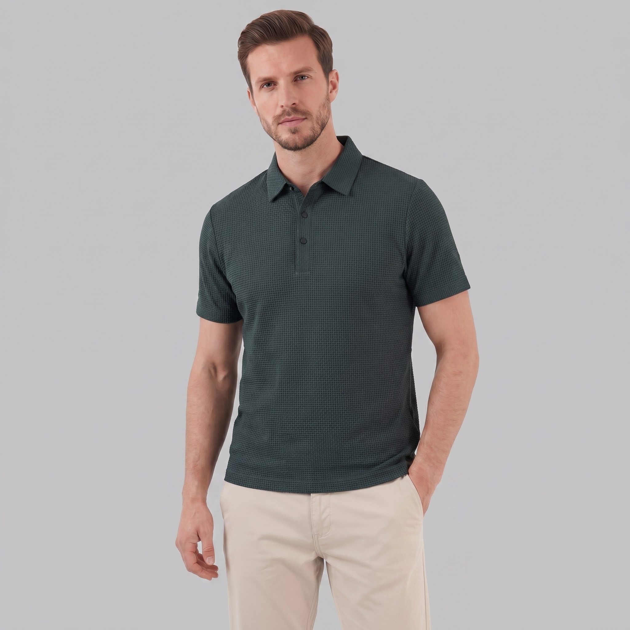 Herren Polohemd mit Struktur