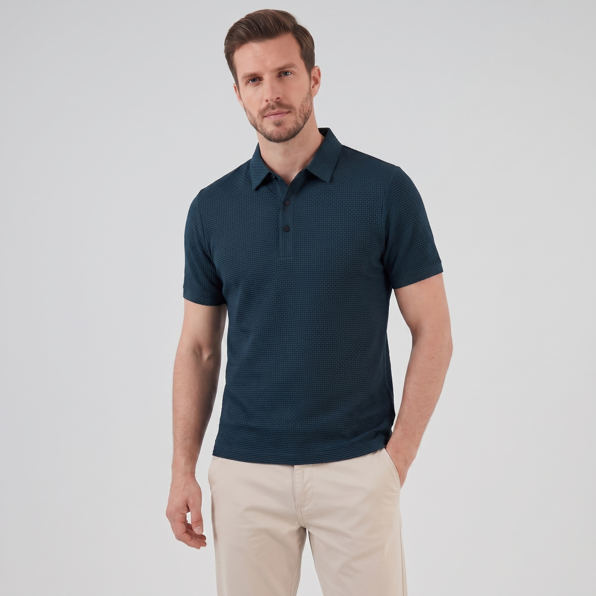 Herren Polohemd mit Struktur