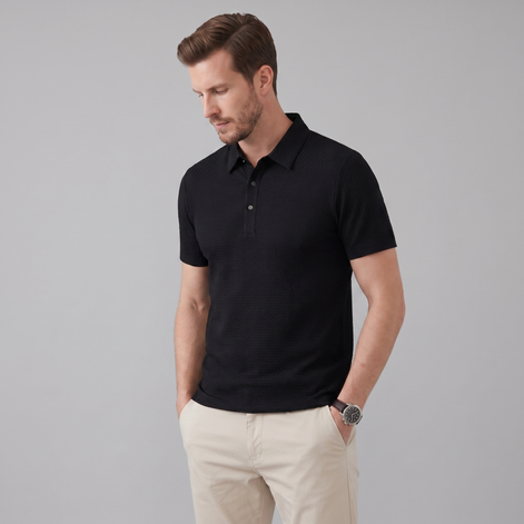 Herren Polohemd mit Struktur