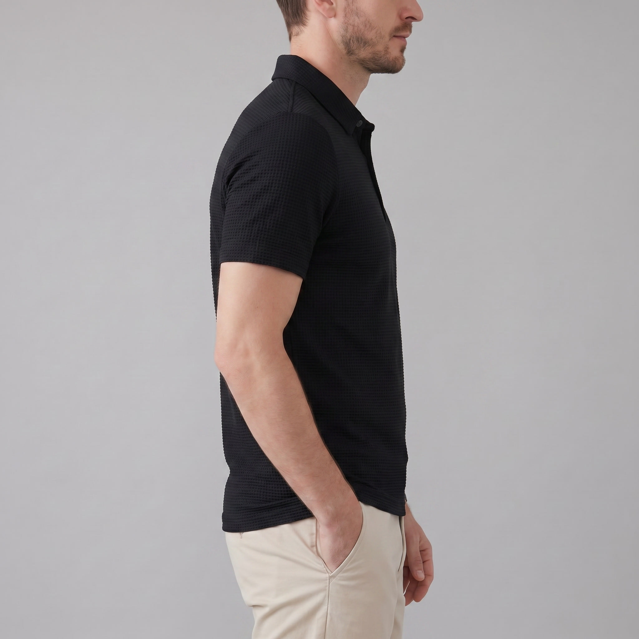 Herren Polohemd mit Struktur