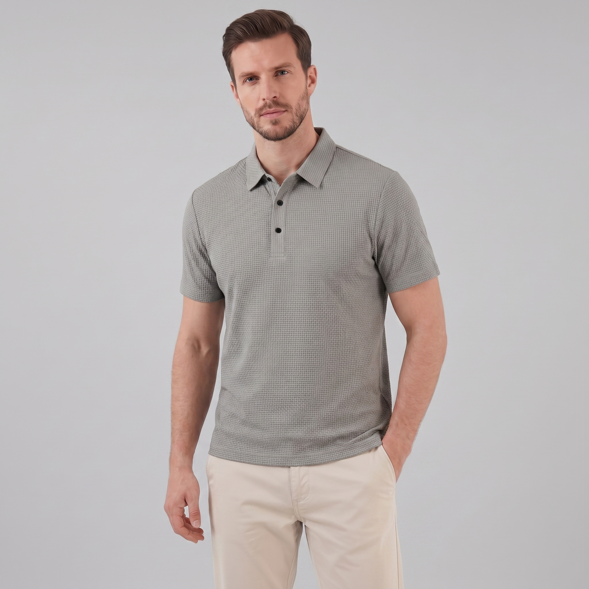 Herren Polohemd mit Struktur