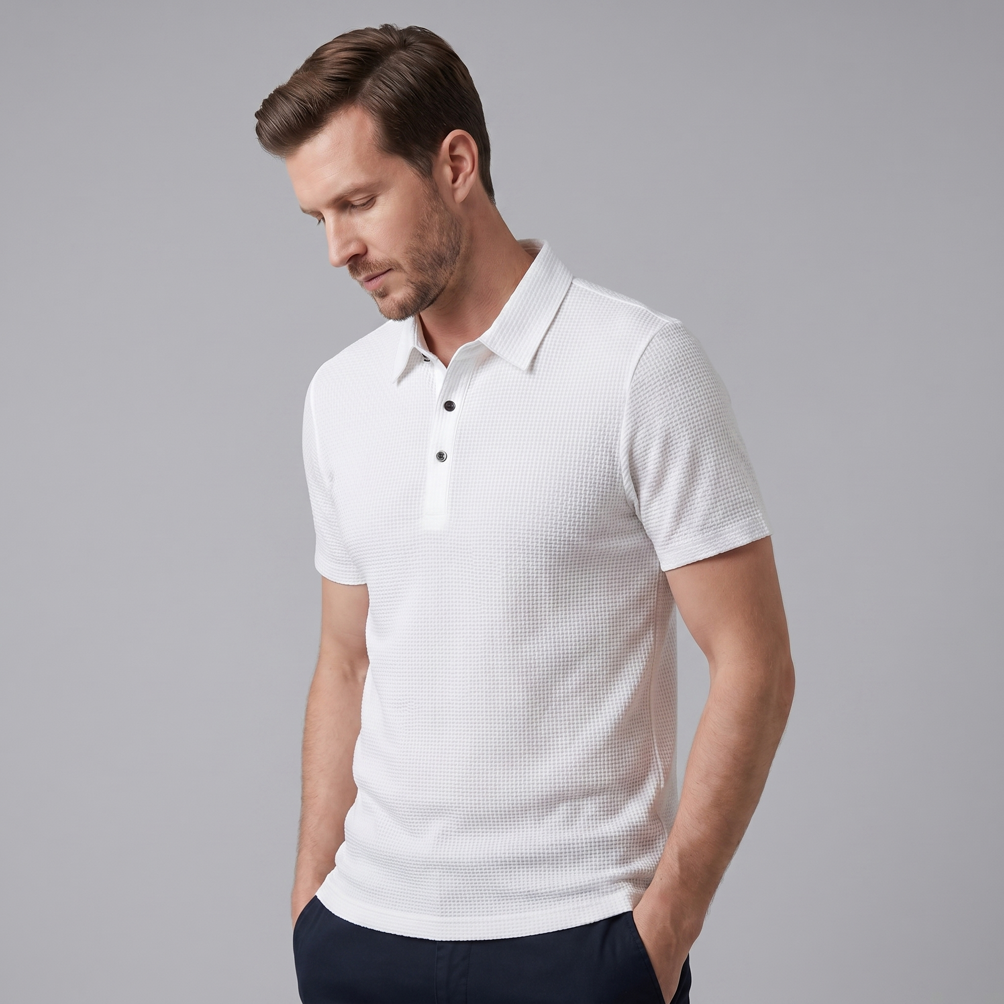 Herren Polohemd mit Struktur