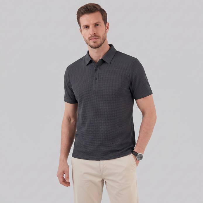 Herren Polohemd mit Struktur