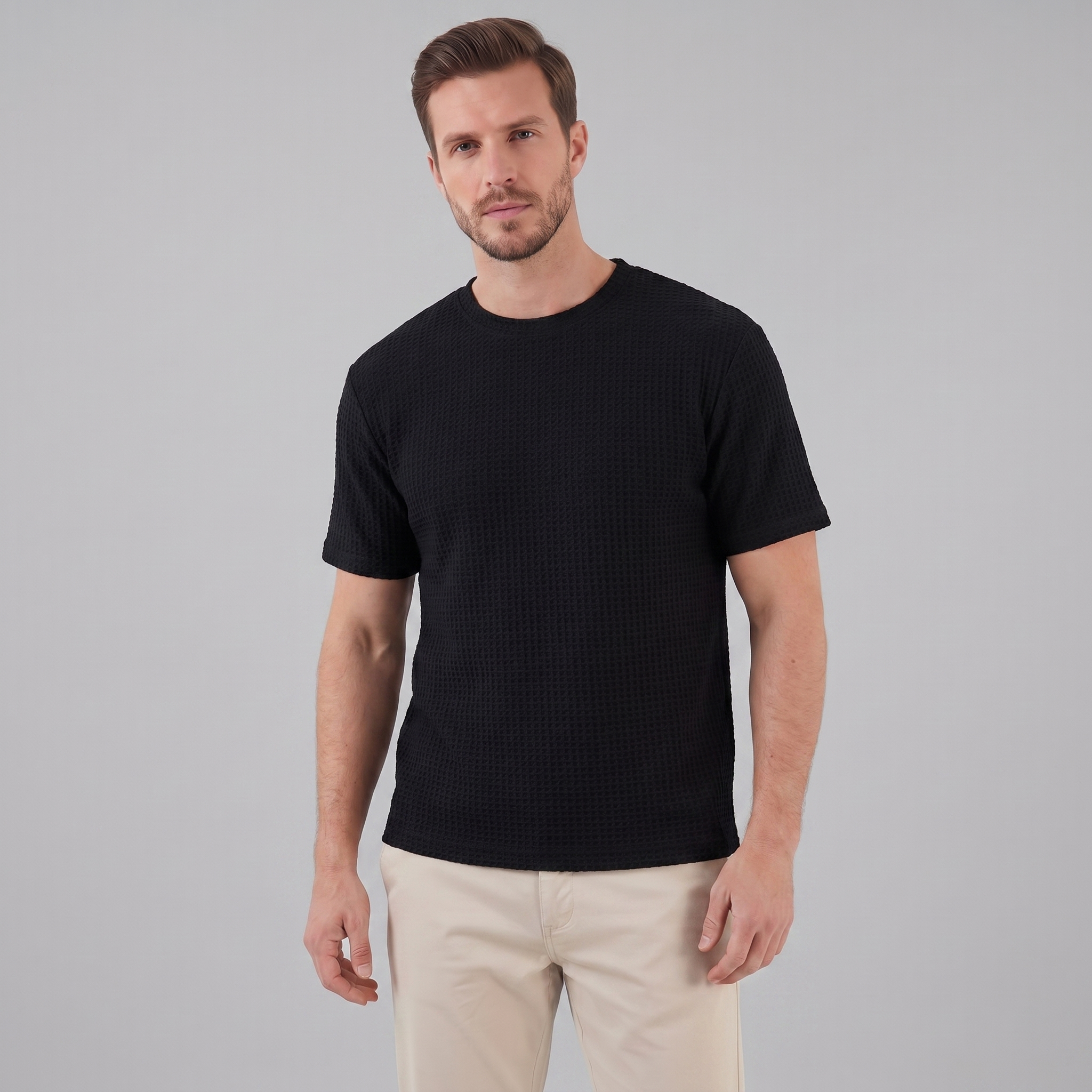 Herren Strukturiertes Sommer-T-Shirt