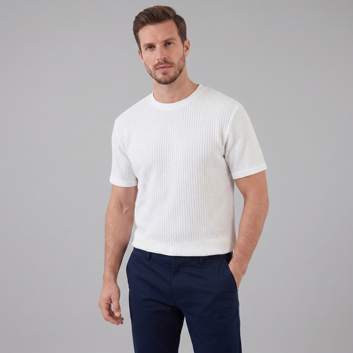 Herren Strukturiertes Sommer-T-Shirt