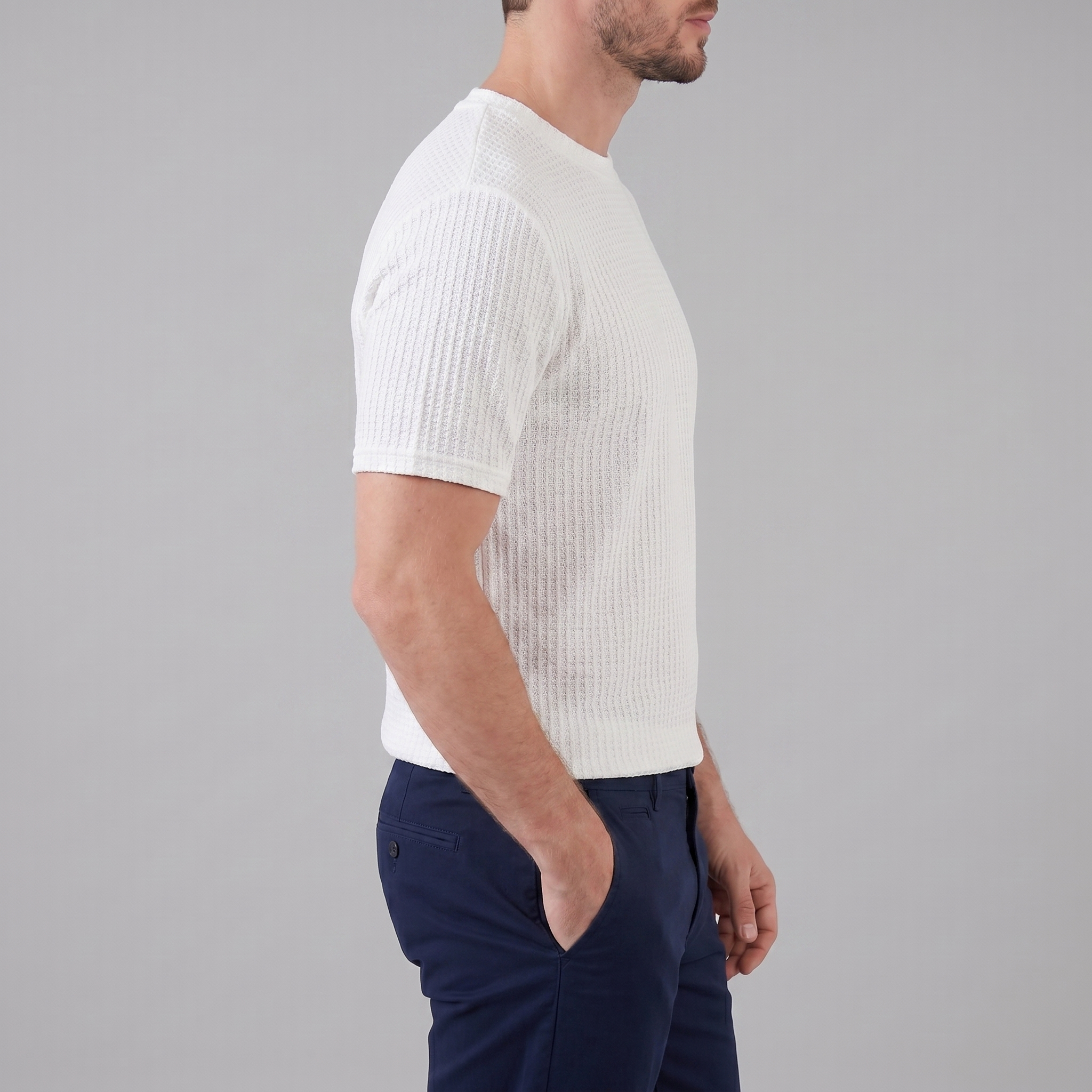 Herren Strukturiertes Sommer-T-Shirt