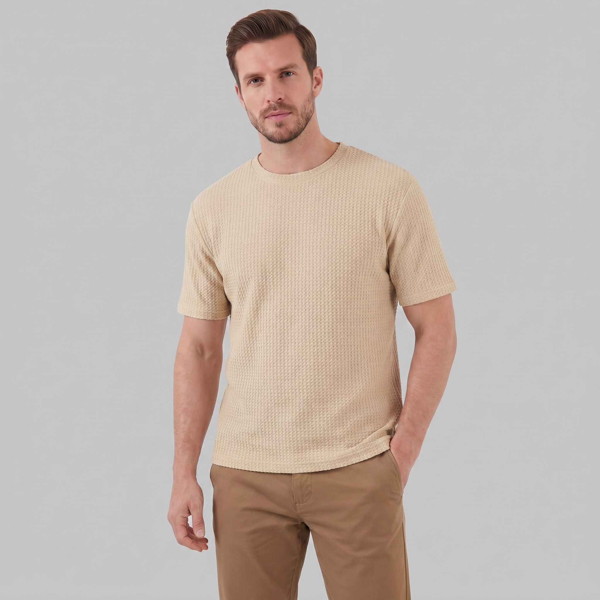 Herren Strukturiertes Sommer-T-Shirt