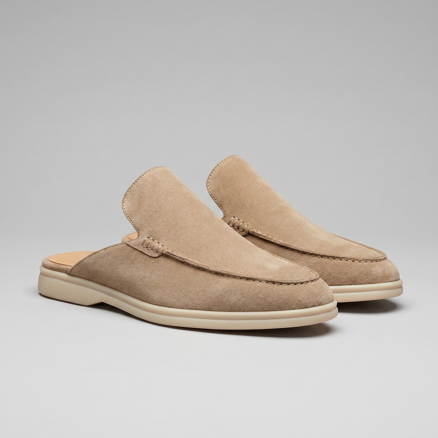 Herren Wildleder Loafer Mules ohne Fersenriemen