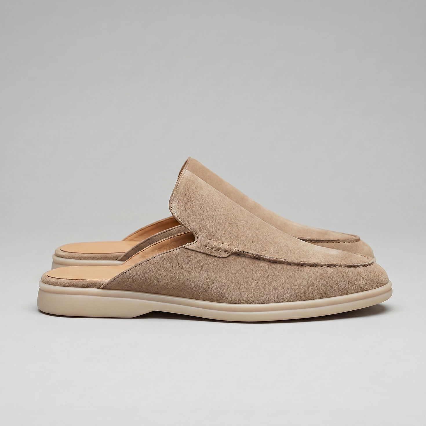 Herren Wildleder Loafer Mules ohne Fersenriemen