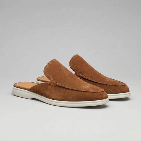 Herren Wildleder Loafer Mules ohne Fersenriemen