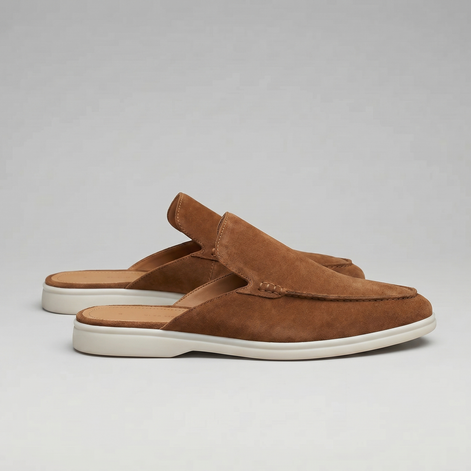 Herren Wildleder Loafer Mules ohne Fersenriemen