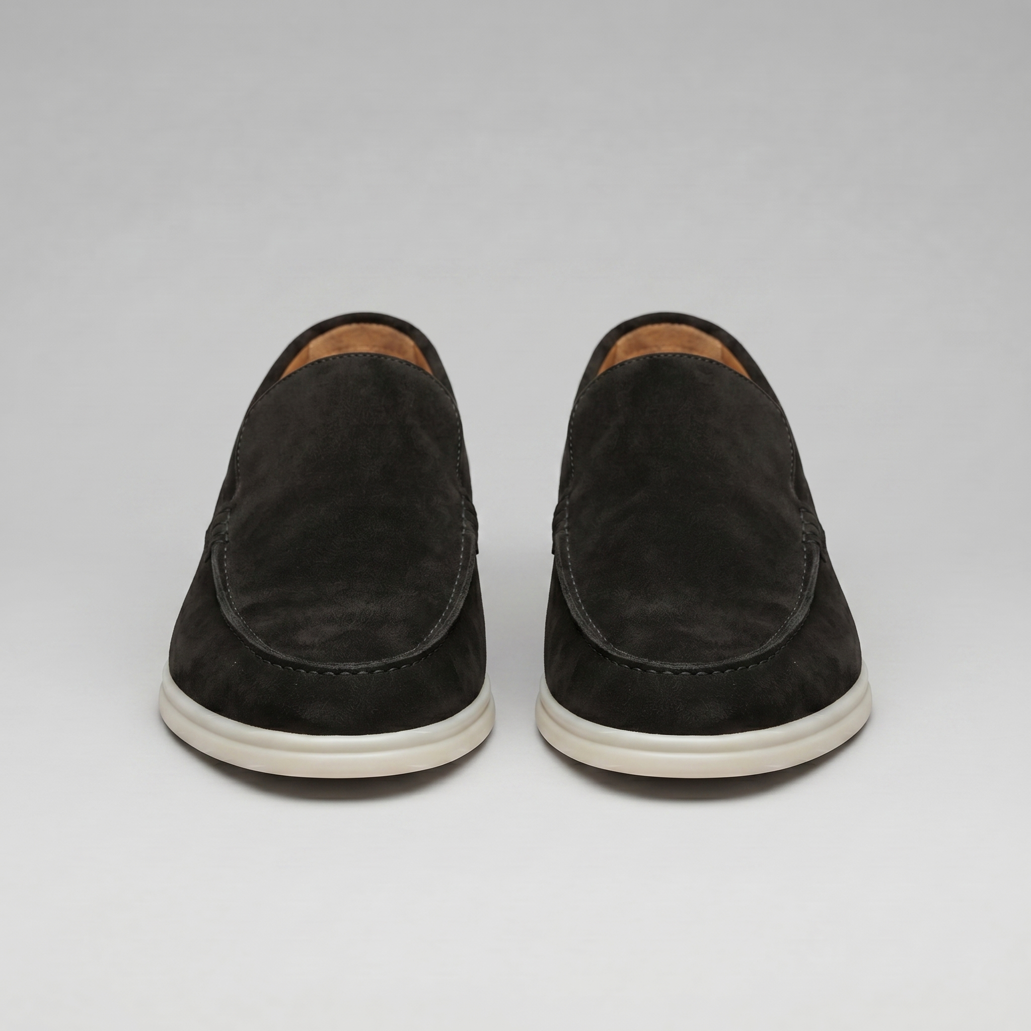 Herren Veloursleder Schwarze Loafer