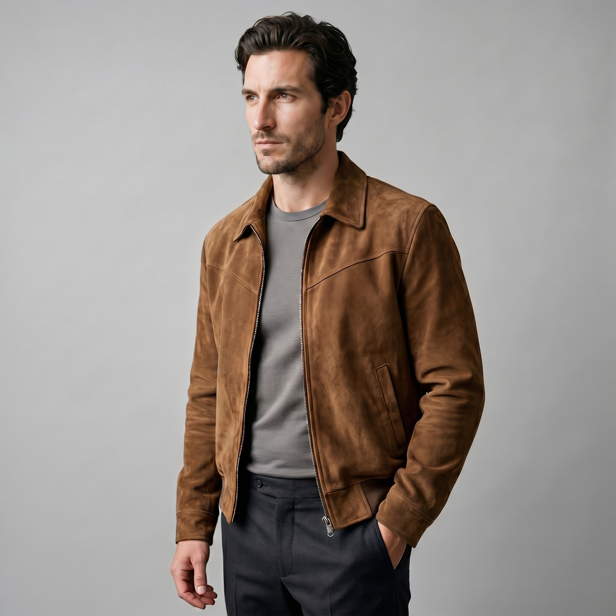 Herren Wildleder Harrington Bomberjacke