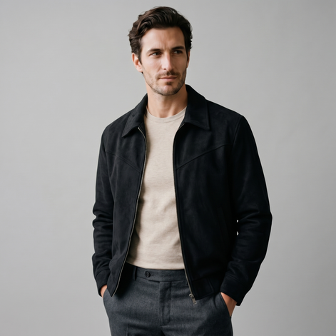 Herren Wildleder Harrington Bomberjacke