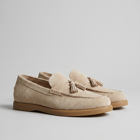 Herren Veloursleder Loafer Mit Klassischen Details