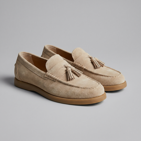 Herren Veloursleder Loafer Mit Klassischen Details