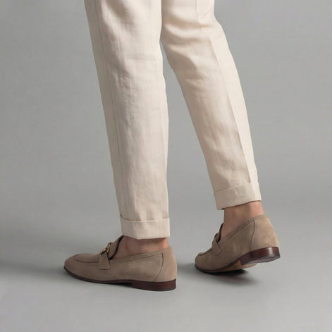 Herren Wildleder Loafers Mit Horsebit Detail