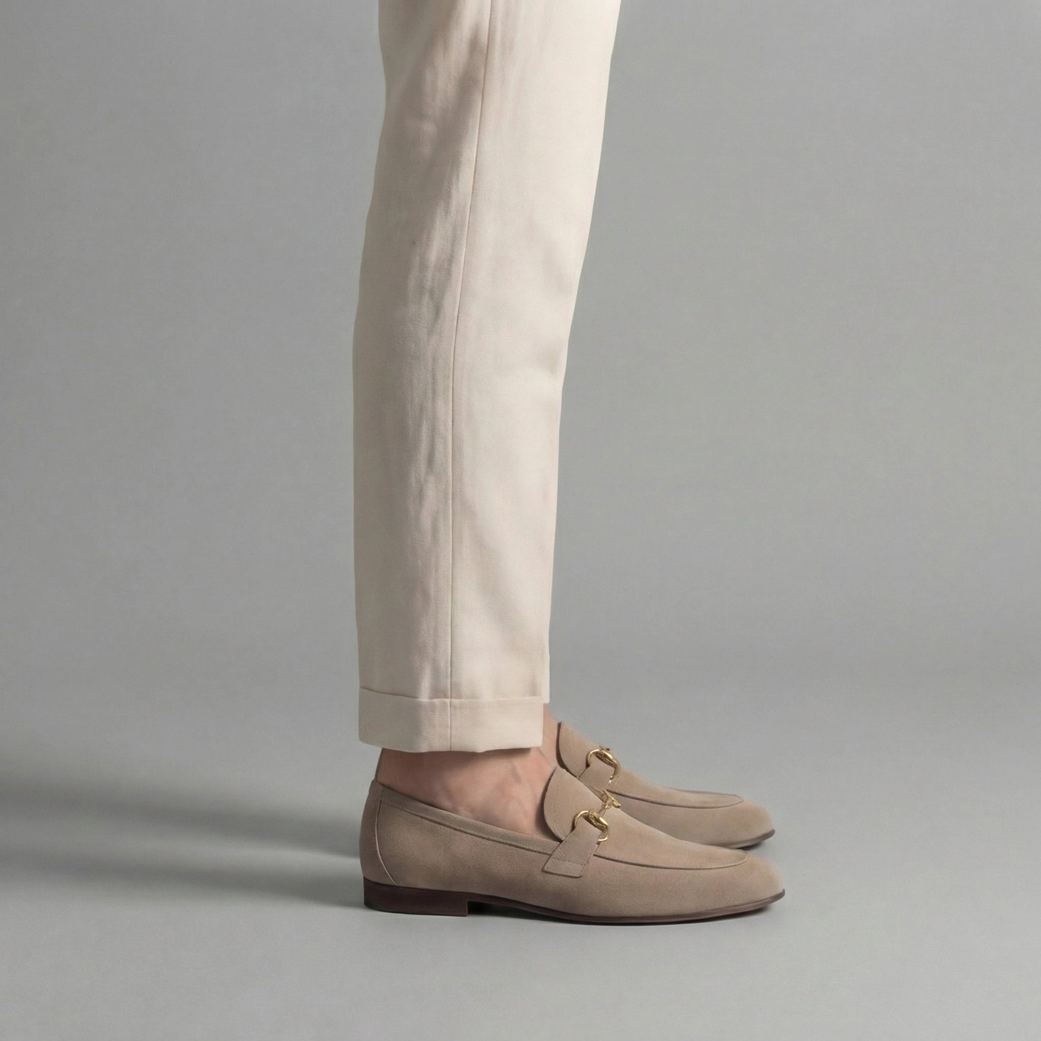 Herren Wildleder Loafers Mit Horsebit Detail