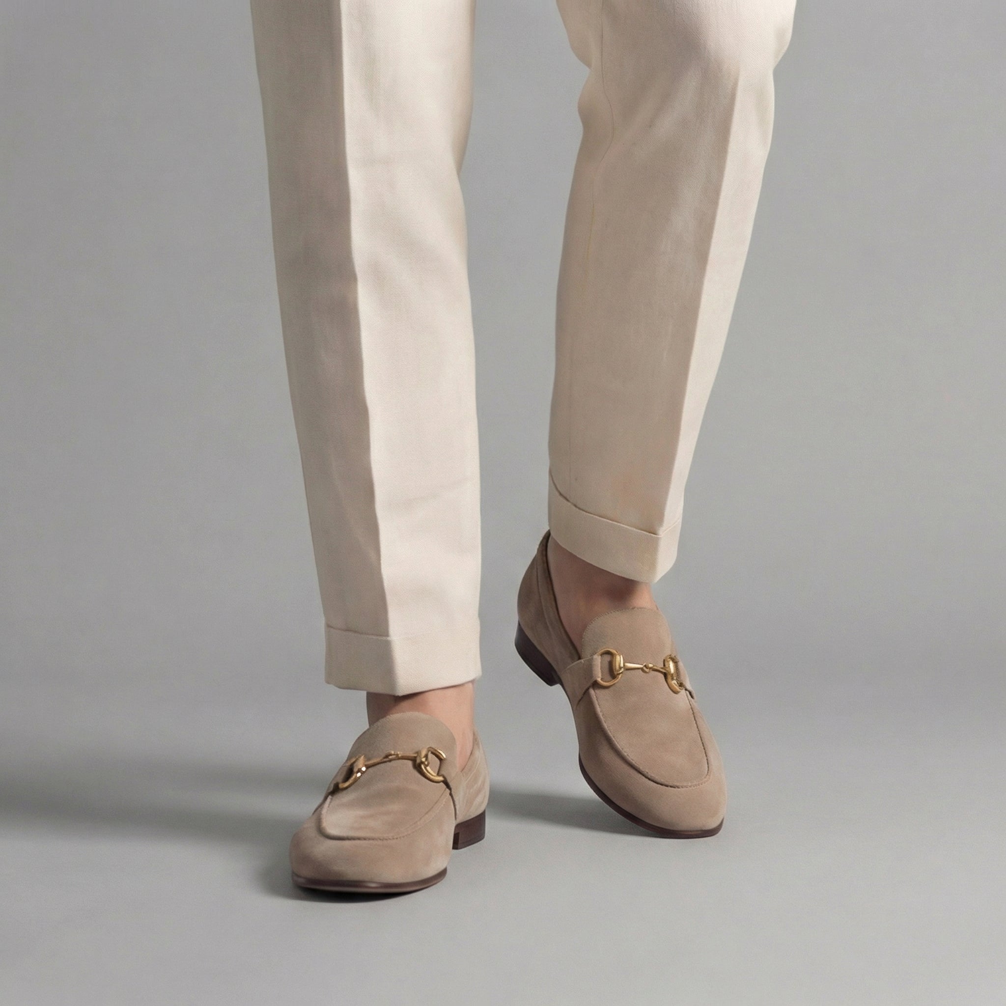 Herren Wildleder Loafers Mit Horsebit Detail