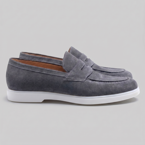 Herren Wildleder Penny Loafers Weiße Sohle