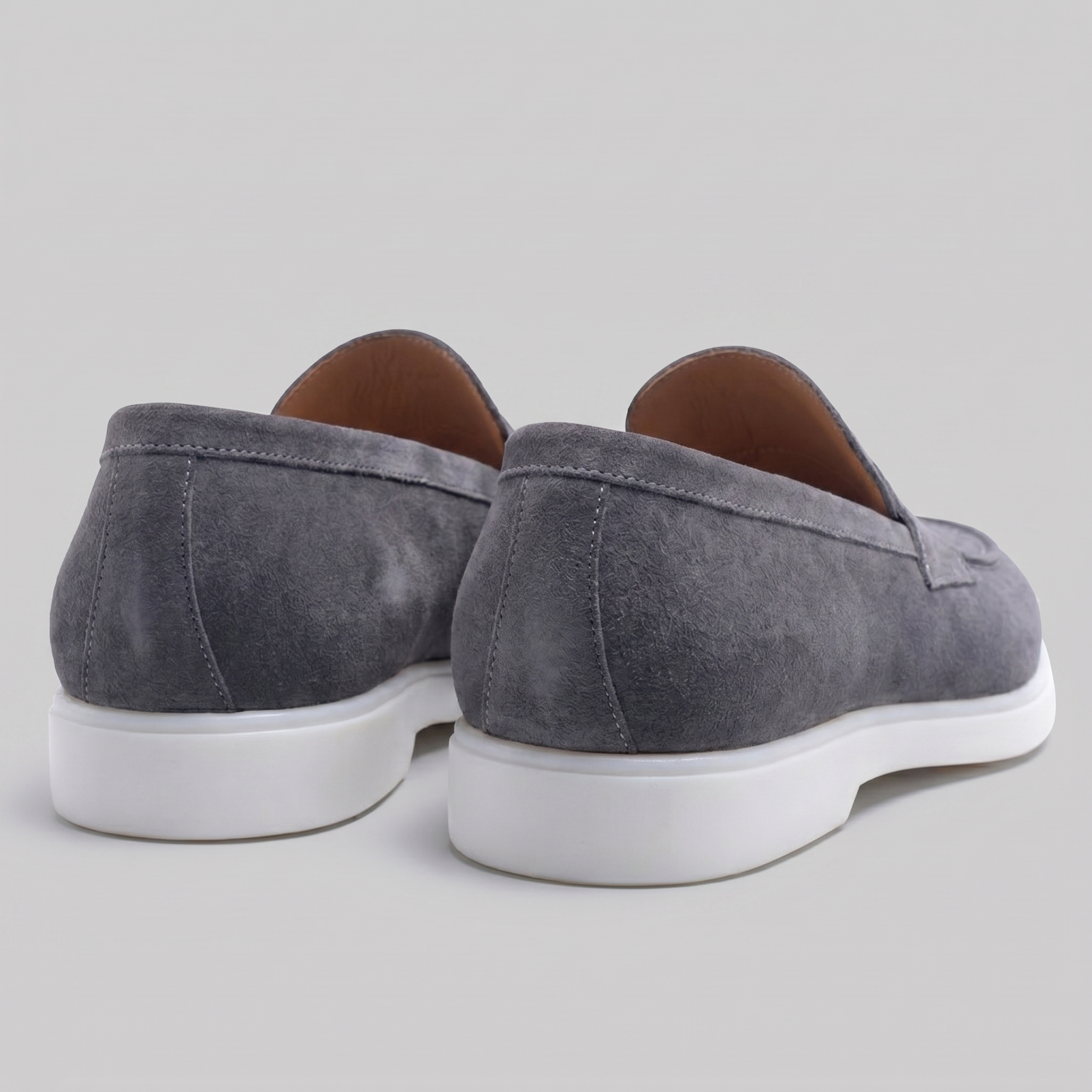 Herren Wildleder Penny Loafers Weiße Sohle