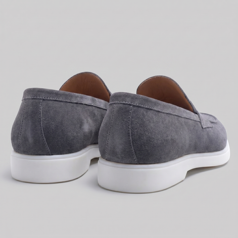 Herren Wildleder Penny Loafers Weiße Sohle