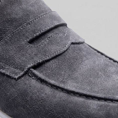 Herren Wildleder Penny Loafers Weiße Sohle