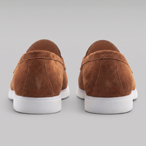 Herren Wildleder Penny Loafers Weiße Sohle