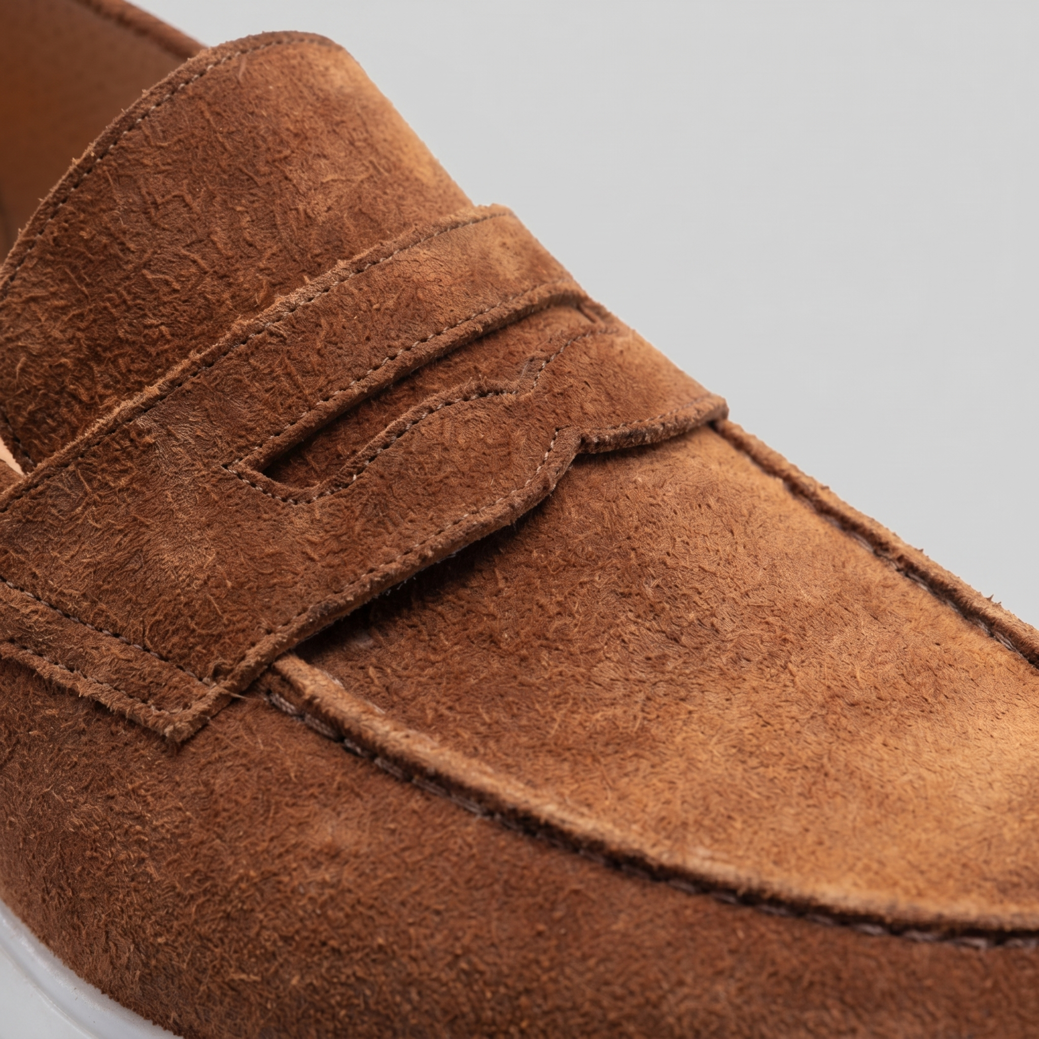 Herren Wildleder Penny Loafers Weiße Sohle