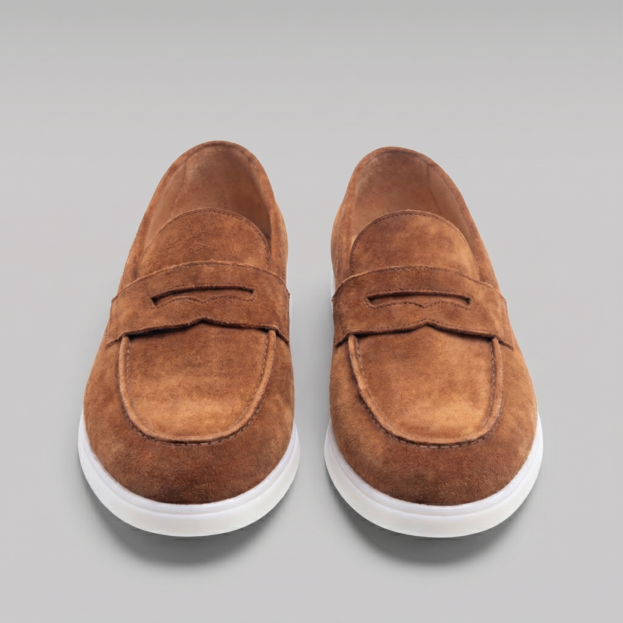 Herren Wildleder Penny Loafers Weiße Sohle