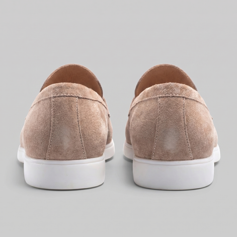 Herren Wildleder Penny Loafers Weiße Sohle