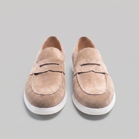 Herren Wildleder Penny Loafers Weiße Sohle